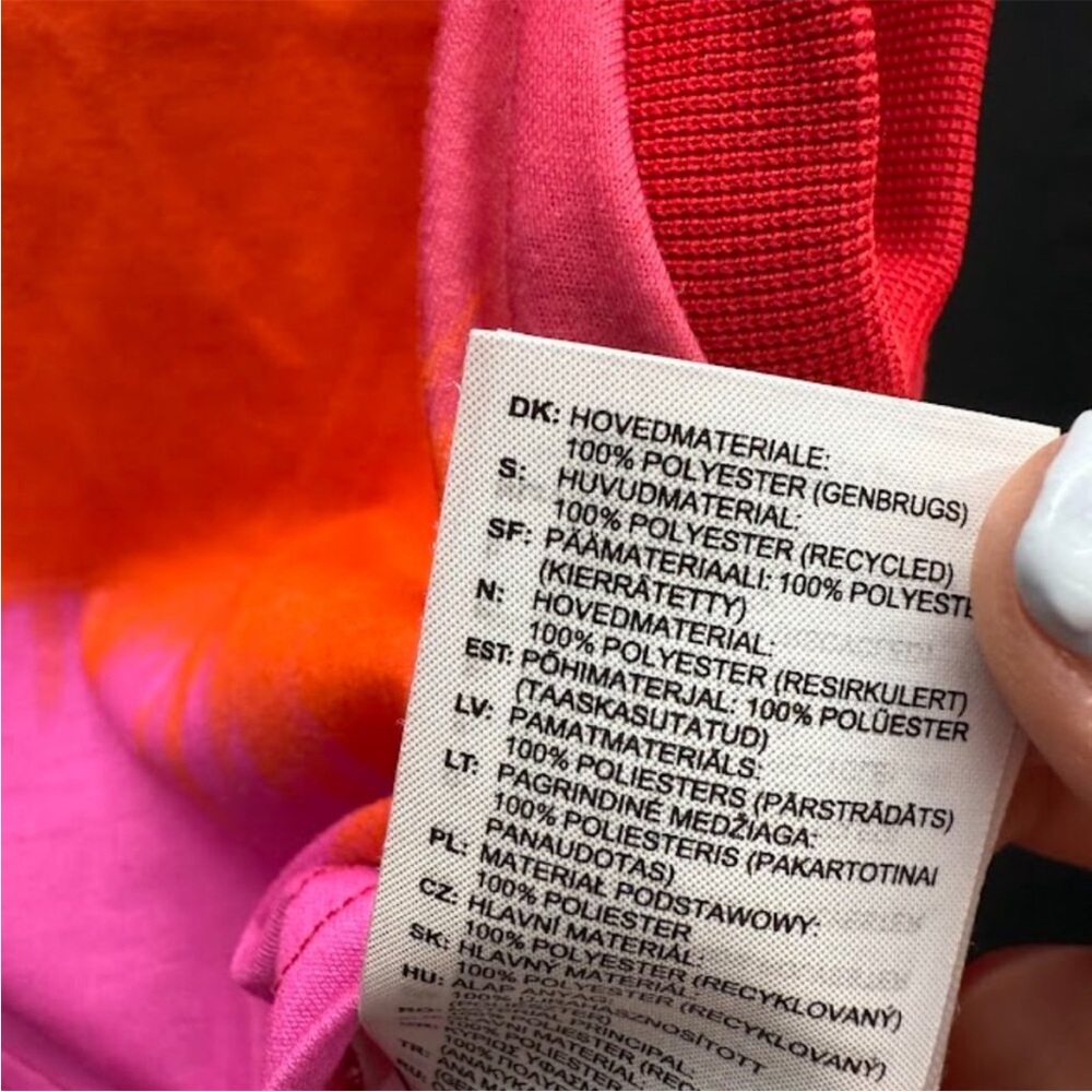 Adidas Farm Rio Tie Dye Tank Women's Pink Red and Orange Crop Top - Picture 5 of 6